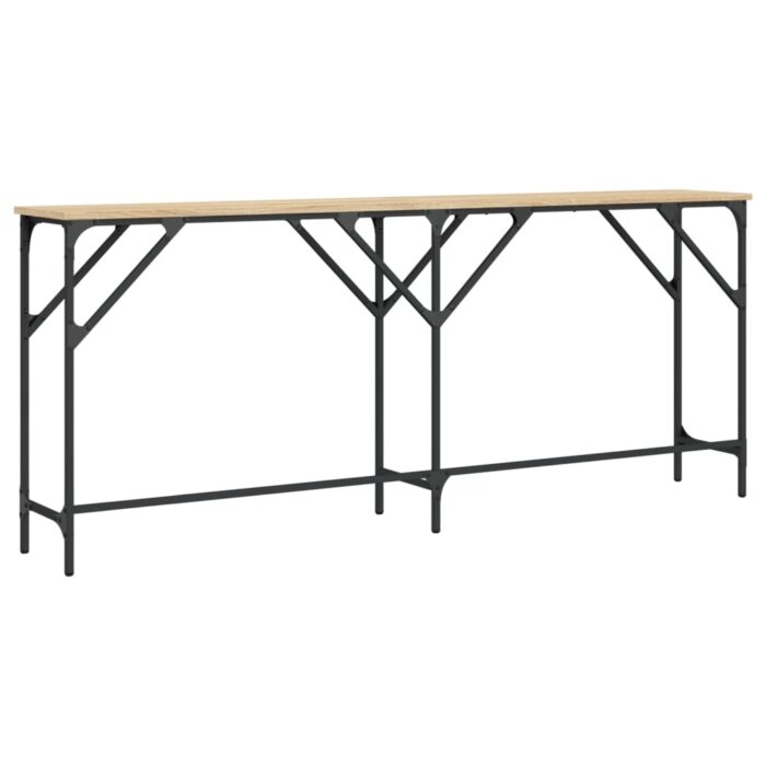 Table console chêne sonoma 180x29x75 cm bois d'ingénierie – Image 4
