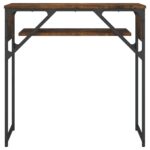 Table console avec étagère chêne fumé 75x30x75 cm – Image 2