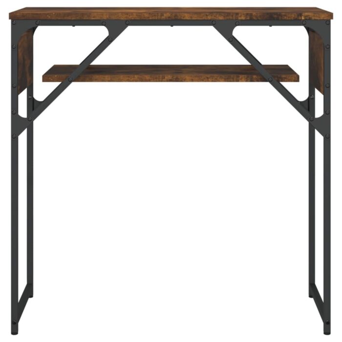 Table console avec étagère chêne fumé 75x30x75 cm – Image 2