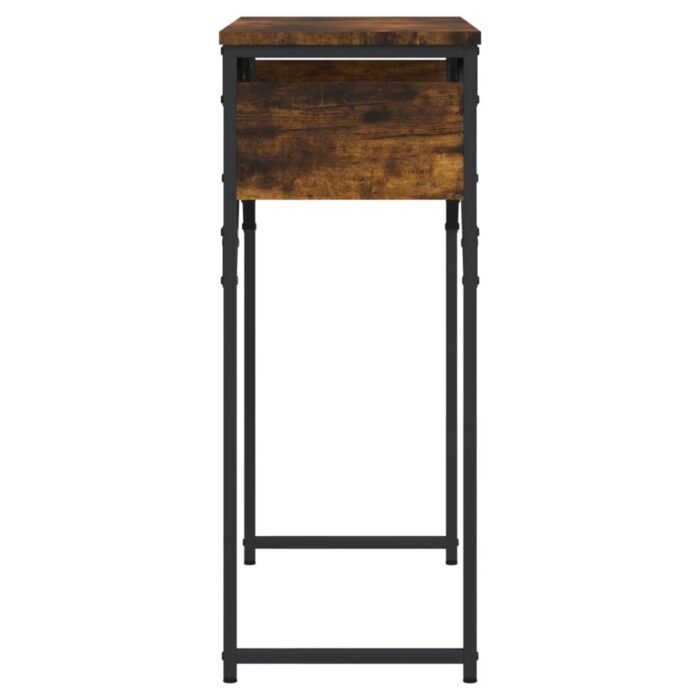 Table console avec étagère chêne fumé 75x30x75 cm – Image 3