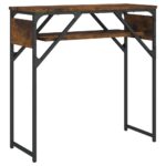 Table console avec étagère chêne fumé 75x30x75 cm – Image 4