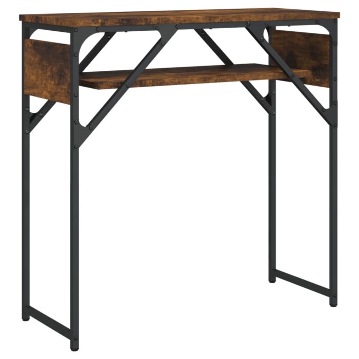 Table console avec étagère chêne fumé 75x30x75 cm – Image 4