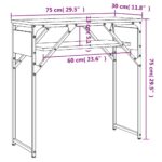 Table console avec étagère chêne fumé 75x30x75 cm – Image 7