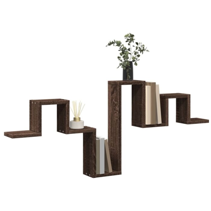 Étagère murale chêne marron 104,5x10x43 cm bois d'ingénierie – Image 2