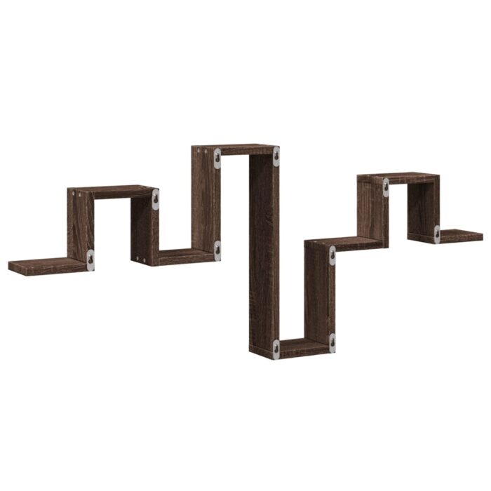 Étagère murale chêne marron 104,5x10x43 cm bois d'ingénierie – Image 5