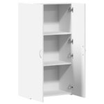 Armoire de classement blanc 60x32x115 cm bois d'ingénierie – Image 5