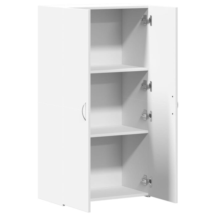 Armoire de classement blanc 60x32x115 cm bois d'ingénierie – Image 5
