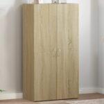 Armoire de classement chêne sonoma 60x32x115 cm bois ingénierie