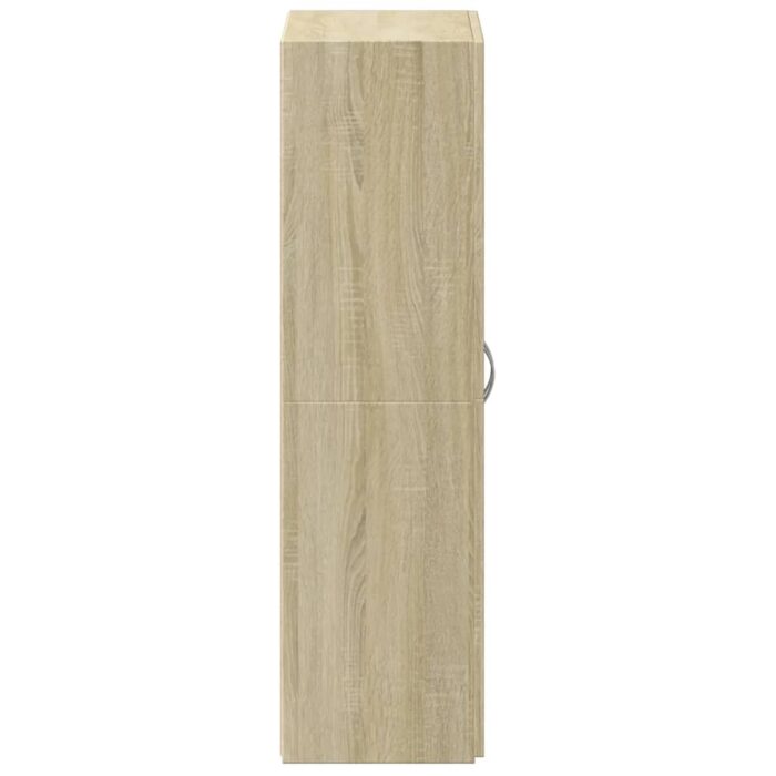 Armoire de classement chêne sonoma 60x32x115 cm bois ingénierie – Image 3