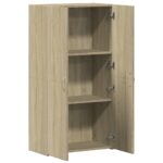 Armoire de classement chêne sonoma 60x32x115 cm bois ingénierie – Image 5
