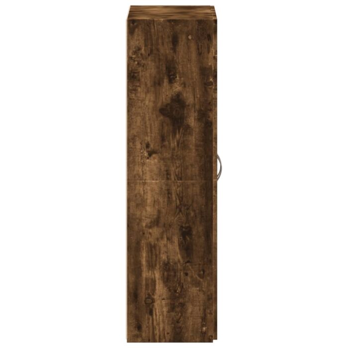 Armoire de classement chêne fumé 60x32x115 cm bois d'ingénierie – Image 3