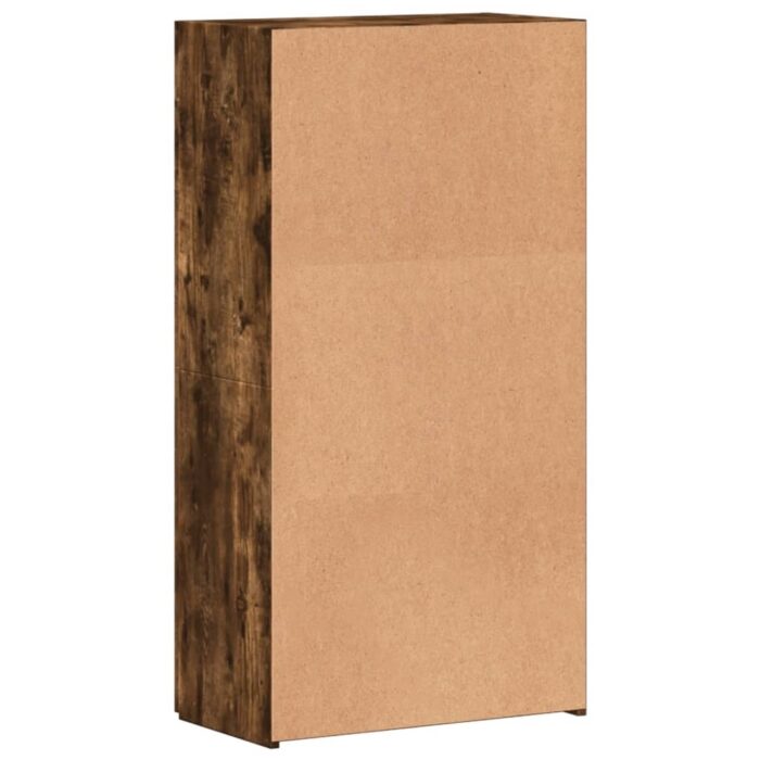 Armoire de classement chêne fumé 60x32x115 cm bois d'ingénierie – Image 4