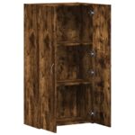 Armoire de classement chêne fumé 60x32x115 cm bois d'ingénierie – Image 5