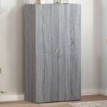 Armoire de classement sonoma gris 60x32x115cm bois d'ingénierie