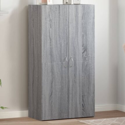 Armoire de classement sonoma gris 60x32x115cm bois d'ingénierie