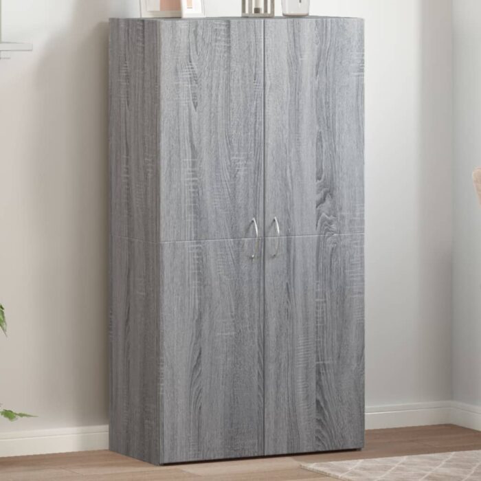 840777_1.jpg Armoire de classement sonoma gris 60x32x115cm bois d'ingénierie – Image 1