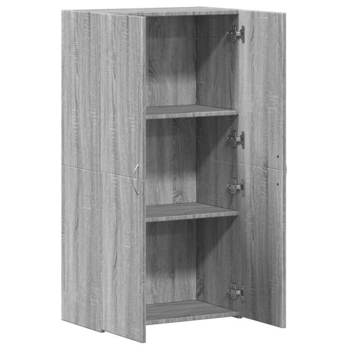 Armoire de classement sonoma gris 60x32x115cm bois d'ingénierie – Image 5