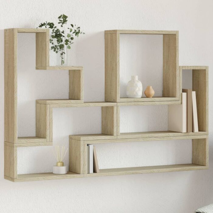 Étagère murale chêne sonoma 96x12x64 cm bois d’ingénierie – Image 1