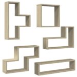 Étagère murale chêne sonoma 96x12x64 cm bois d’ingénierie – Image 4