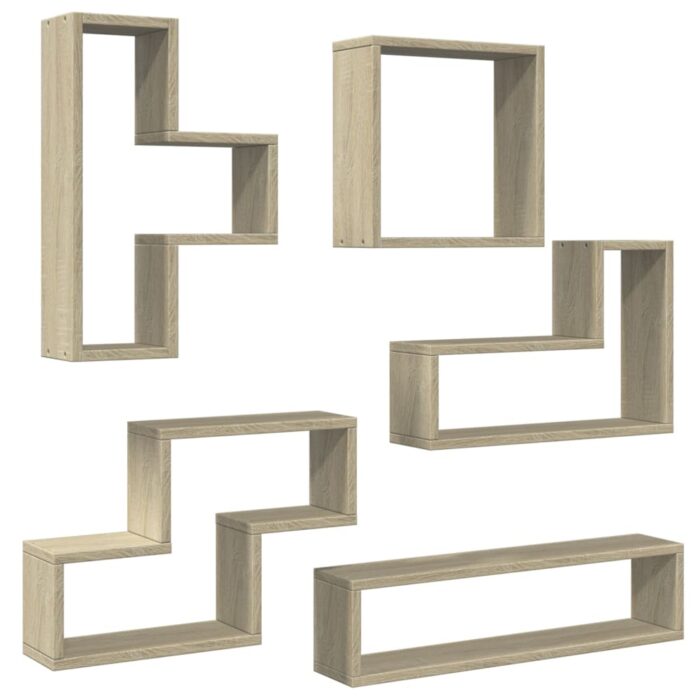 Étagère murale chêne sonoma 96x12x64 cm bois d’ingénierie – Image 4