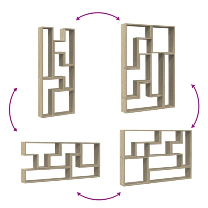 Étagère murale chêne sonoma 96x12x64 cm bois d’ingénierie – Image 7