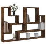 Étagère murale chêne fumé 96x12x64 cm bois d'ingénierie – Image 2