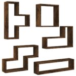 Étagère murale chêne fumé 96x12x64 cm bois d'ingénierie – Image 4
