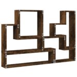 Étagère murale chêne fumé 96x12x64 cm bois d'ingénierie – Image 6