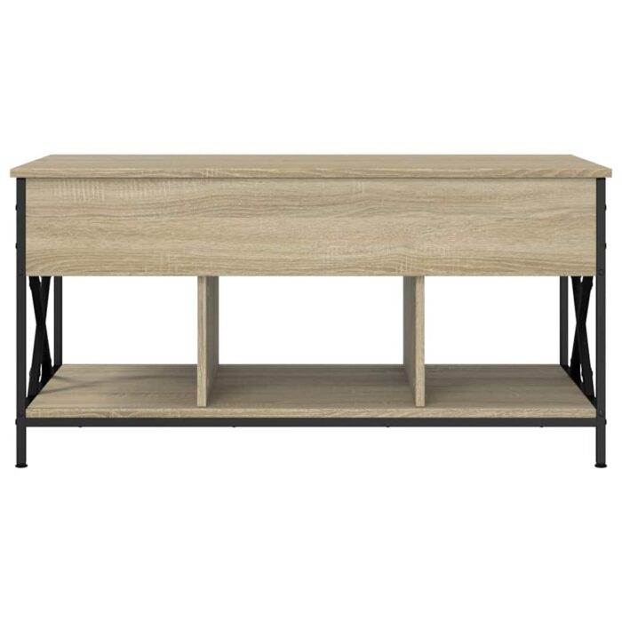 Table basse chêne sonoma 100x55x50cm bois d'ingénierie et métal – Image 3