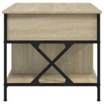 Table basse chêne sonoma 100x55x50cm bois d'ingénierie et métal – Image 4