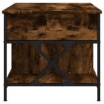 Table basse chêne fumé 100x55x50 cm bois d'ingénierie et métal – Image 4