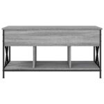 Table basse sonoma gris 100x55x50 cm bois d'ingénierie et métal – Image 3