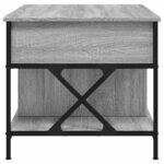 Table basse sonoma gris 100x55x50 cm bois d'ingénierie et métal – Image 4