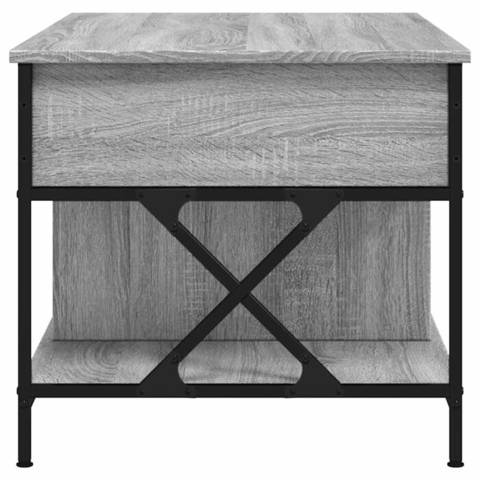 Table basse sonoma gris 100x55x50 cm bois d'ingénierie et métal – Image 4