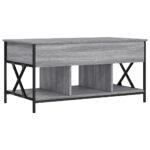 Table basse sonoma gris 100x55x50 cm bois d'ingénierie et métal – Image 5