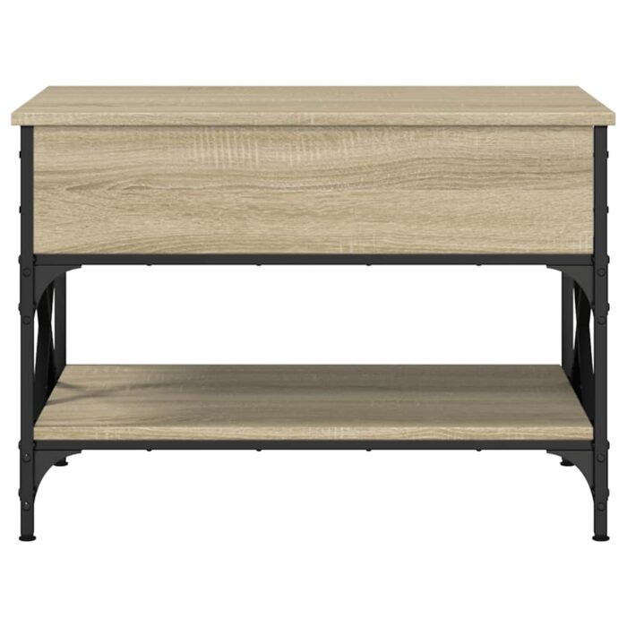 Table basse chêne sonoma 70x50x50 cm bois d'ingénierie et métal – Image 3