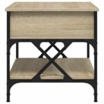 Table basse chêne sonoma 70x50x50 cm bois d'ingénierie et métal – Image 4