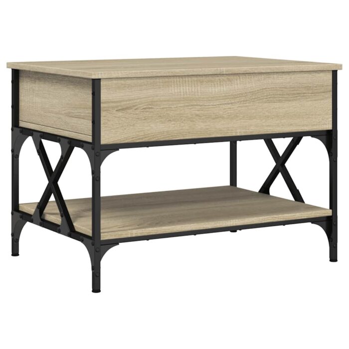 Table basse chêne sonoma 70x50x50 cm bois d'ingénierie et métal – Image 5