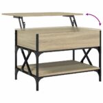 Table basse chêne sonoma 70x50x50 cm bois d'ingénierie et métal – Image 6