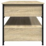 Table basse chêne sonoma 85x50x50 cm bois d'ingénierie et métal – Image 4