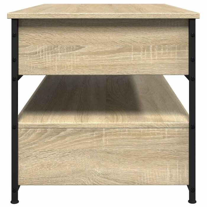 Table basse chêne sonoma 85x50x50 cm bois d'ingénierie et métal – Image 4