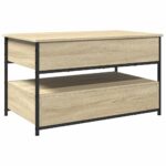 Table basse chêne sonoma 85x50x50 cm bois d'ingénierie et métal – Image 5