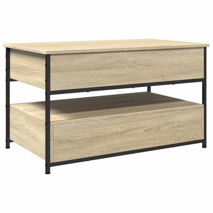 Table basse chêne sonoma 85x50x50 cm bois d'ingénierie et métal – Image 5
