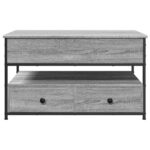Table basse sonoma gris 85x50x50 cm bois d'ingénierie et métal – Image 3