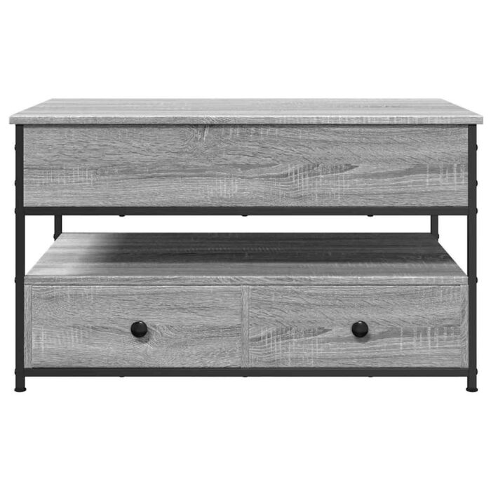 Table basse sonoma gris 85x50x50 cm bois d'ingénierie et métal – Image 3
