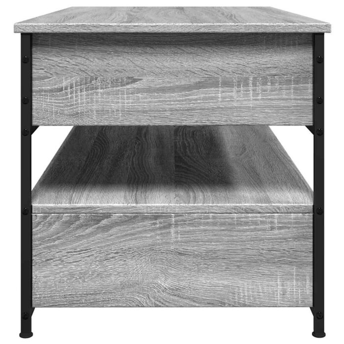 Table basse sonoma gris 85x50x50 cm bois d'ingénierie et métal – Image 4