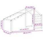 Toit de lit pour enfants blanc 188x97x113 cm bois de pin massif – Image 7