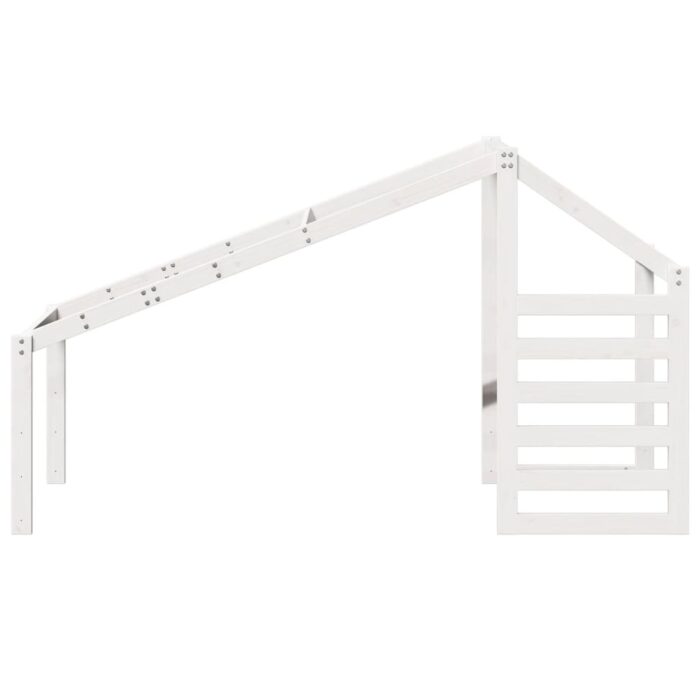 Toit de lit pour enfants blanc 188x82x113 cm bois de pin massif – Image 2