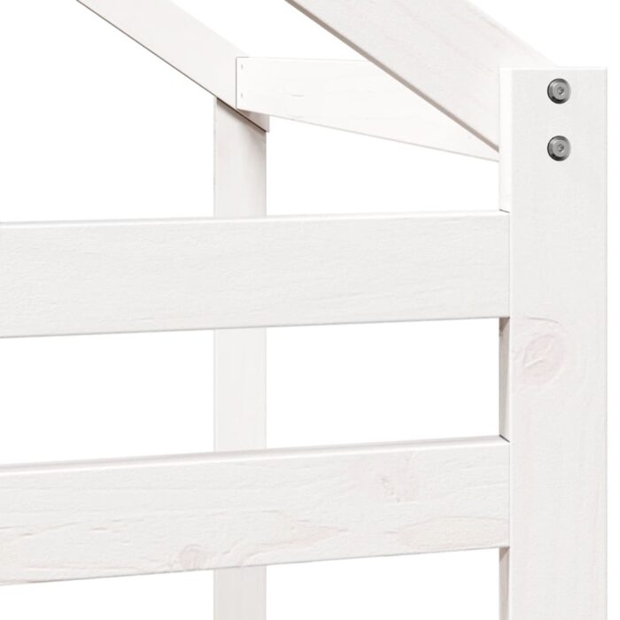 Toit de lit pour enfants blanc 188x82x113 cm bois de pin massif – Image 5