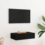 Meuble TV avec éclairage LED Chêne noir 60 x 35 x 15,5 cm – Image 2